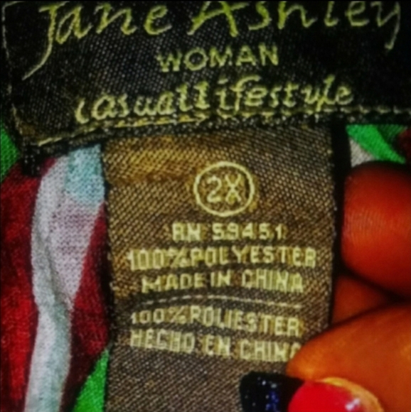 Jane Ashley Top Size 2X Floral Airbrush Print Nwot - Picture 10 of 11